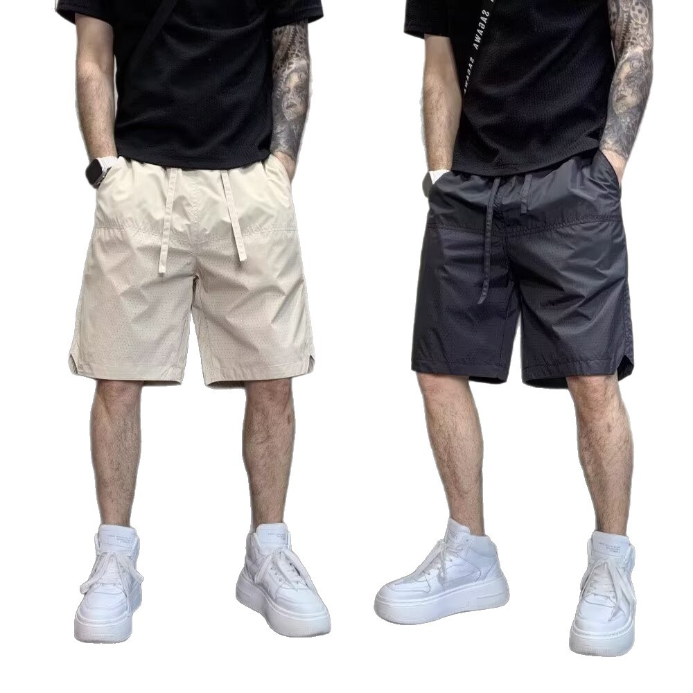 Men's summer thin quick dry solid color breathable trousers