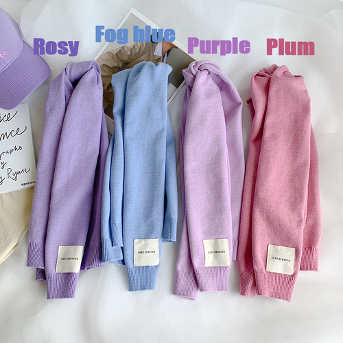 Korean-style Solid-color Fabric-Label Knitted Shawl | Summer Outer Wear, Chic & Stylish Neck-Caring Cape | Spring/Fall Match for Skirts & T-Shirts