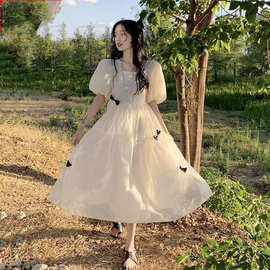 法式温柔风仙女连衣裙夏季2023年新款时尚初恋超仙甜美在逃公主裙