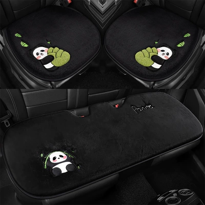 Wool pad Piece Plush Without Backrest, Cute - three-piece-set-mysterious-black
