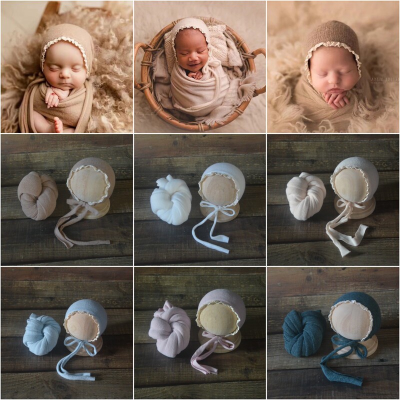 Cross-border new newborn photography clothing baby photo hat wrap cloth suit studio props Baby confinement photo