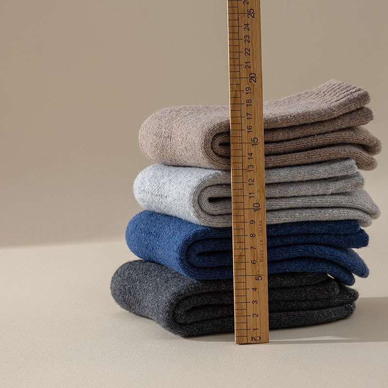 Wintersocken für Herren, mittellange Schlauchsocken, dicke Wollsocken und wärmende Samtsocken, Handtuchsocken, einfarbige Baumwollsocken für Herren_voghion.com