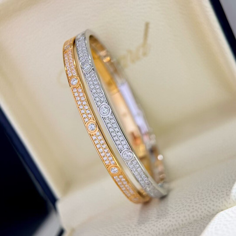 Sterling Silver S925 Classic Narrow Edition Gympani Full Diamond Single Diamond Bracelet Fine Edition Bracelet Non-Standard Live Hot Style