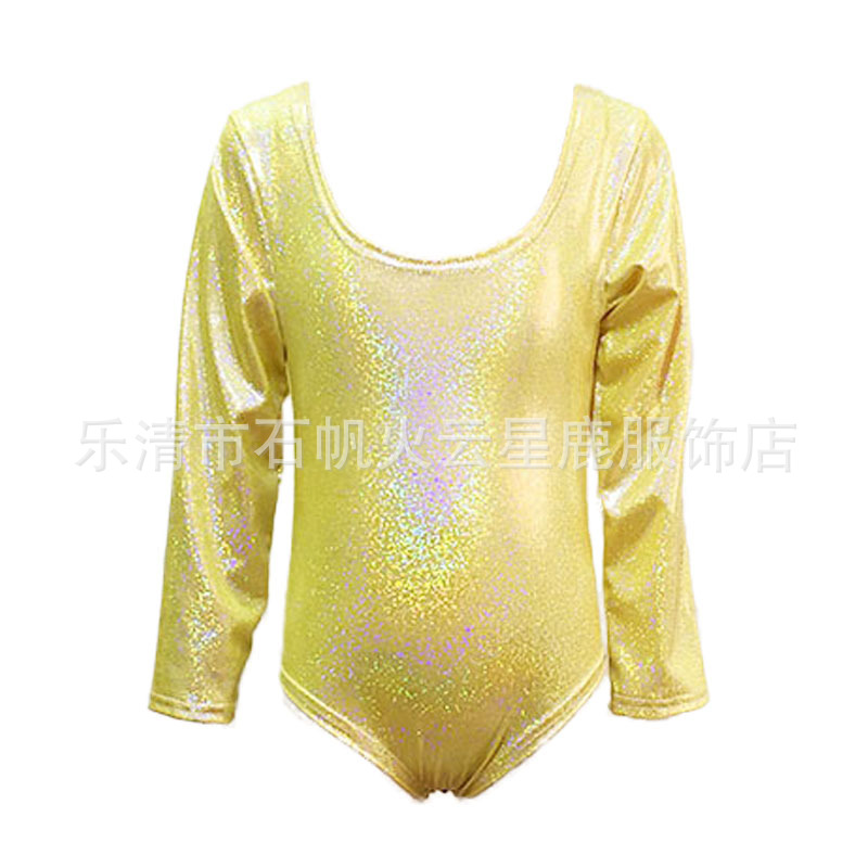 Ropa de rendimiento de manga larga de una pieza calzoncillos Ropa de baile latino con lentejuelas Ropa de práctica de baile Niñas Ropa de competición Fábrica de pelo liso