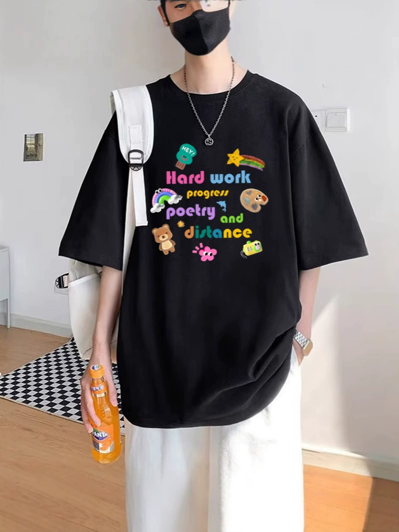 Summer cotton trend breathable comfortable short sleeve T-shirt for leisure, oversize