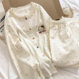 鲸希梦纯棉凉感睡衣卡通2025春秋新款长袖家居服可外穿JXM2101