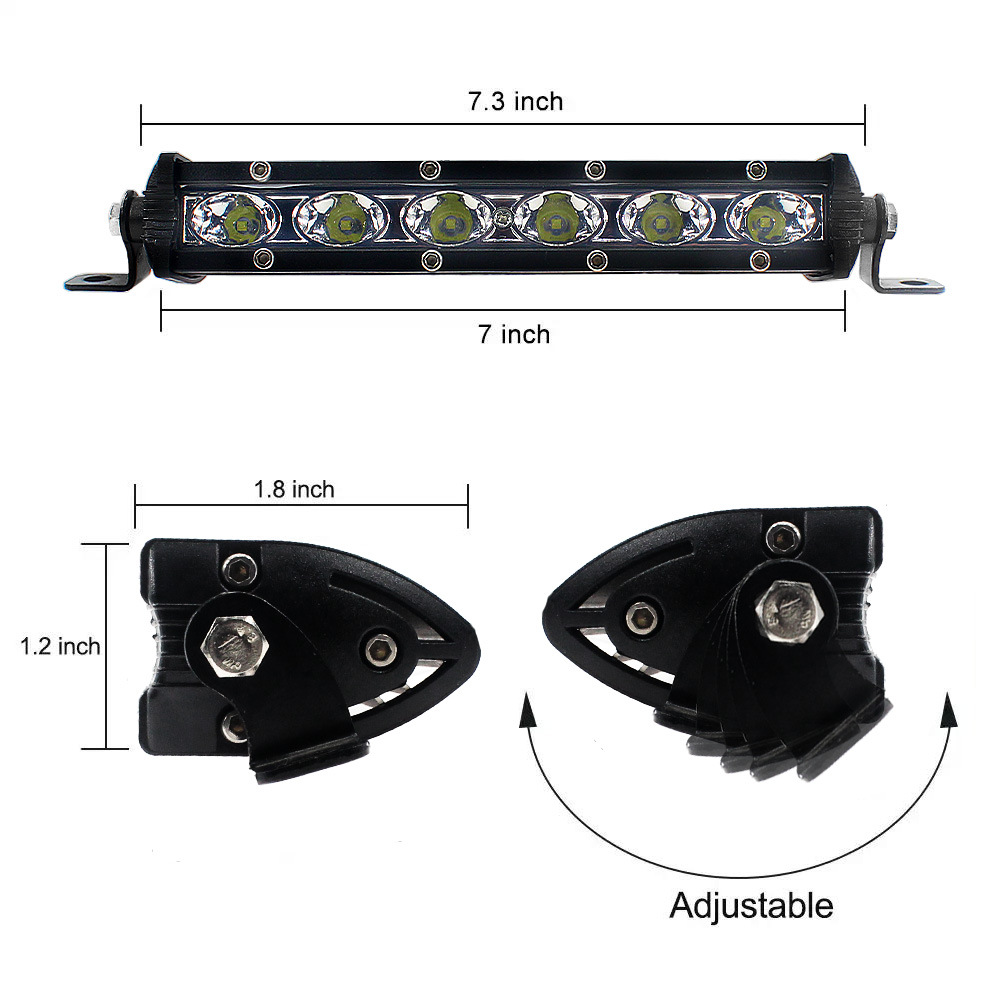 18W 6 LED light bar DC 12-60V off-road LED light bar spotlight work light