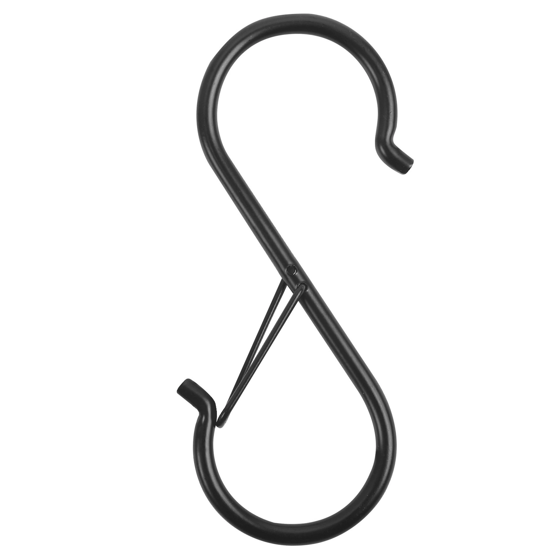 Металлическая пружинная S-образная цепочка S‑Hooks для кухни, ванной и спальни - ветроустойчивая, безопасность, черный или серебристый