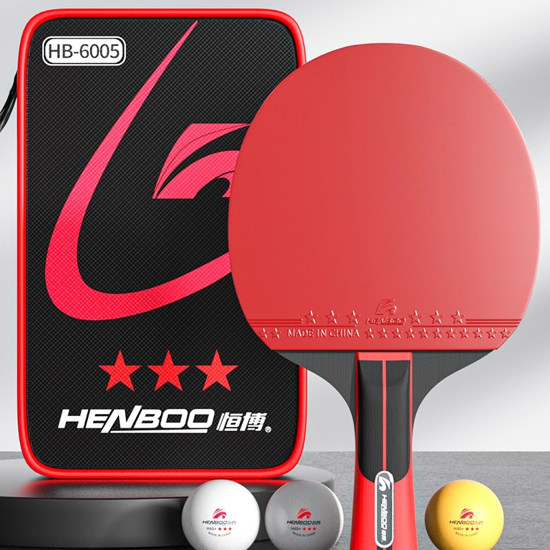 Table Tennis Racket One, Two, Three-Star Single Racket Entertainment Training Professional Grade Straight Horizontal Racket Student Table Tennis Racket Single