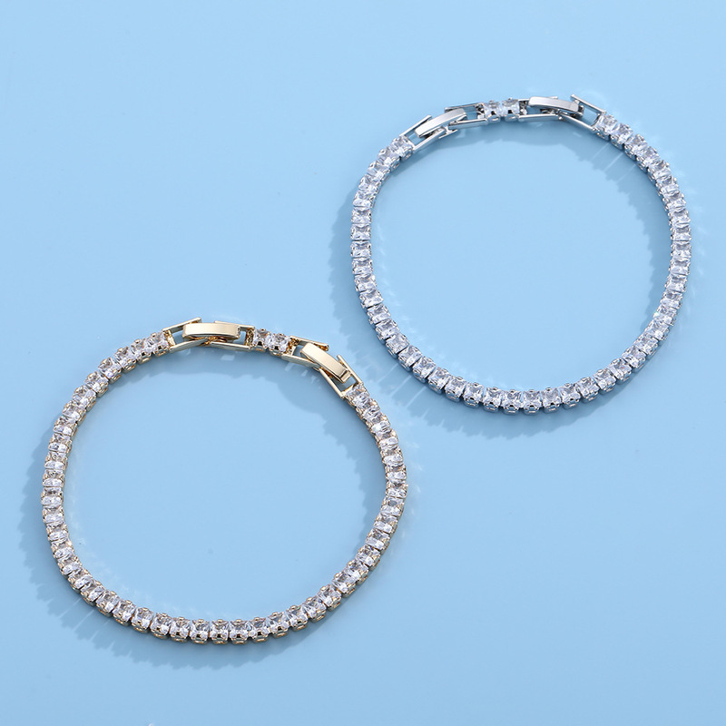 Long Edition Tennis Bracelet Bracelet Cross-border Explosions Amazon Hot Jewelry Full Diamond Zircon Gold Electroplated Bracelet
