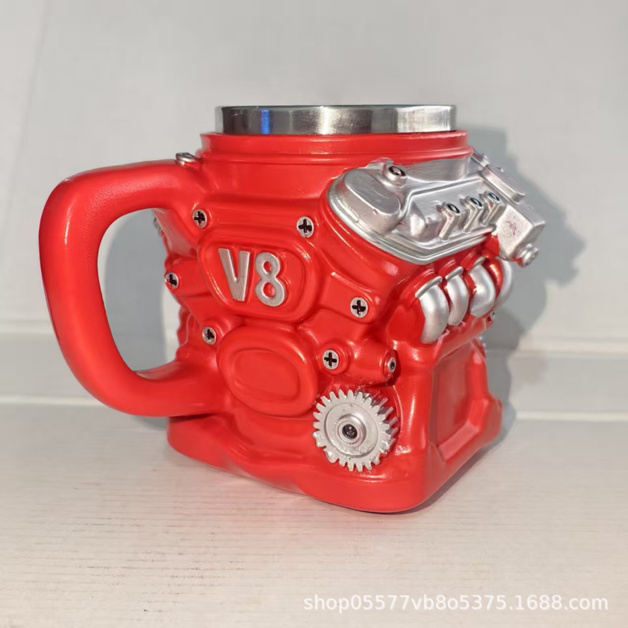 Explosiones transfronterizas V8 V6 motor de resina taza regalos de negocios de Navidad del día de San Valentín 16 * 15 * 14CM