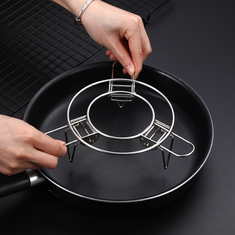 Adjustable round universal folding steamer stainless steel