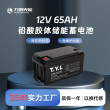 太阳能胶体储能铅酸电池12V65Ah免维护电源直流屏蓄电池
