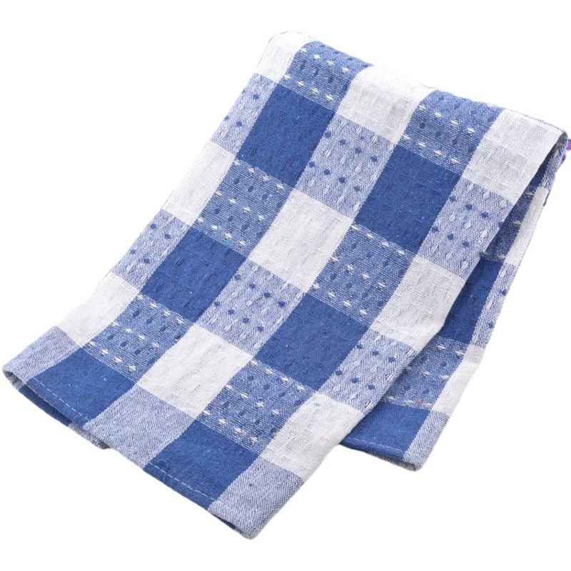 Полиэстер и хлопчатобумажные кухонные полотенца для посуды бытовые впитывающие тряпки простые клетчатые плоские чайные полотенца трансграничные поставки