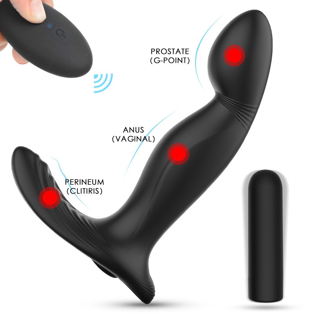Massaggiatore prostatico wireless con telecomando e vibrazione, indossabile per uomini e donne, plug anale, giocattoli sessuali per adulti_voghion.com