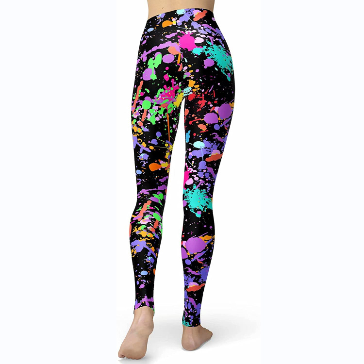 Abbigliamento da donna multicolore stampato slim fit fianchi sollevamento snellente grandi dimensioni corsa yoga fitness leggings_voghion.com