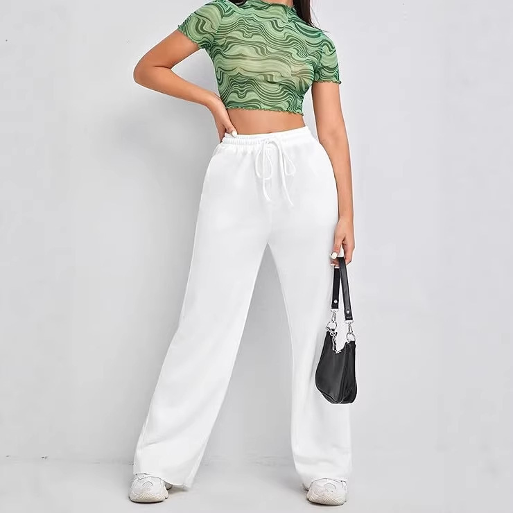 Cross-Border Amazon Women's American-Style Summer Trendy Fashion Drawstring Versatile Street Casual Long Pants Jogging Sweatpants