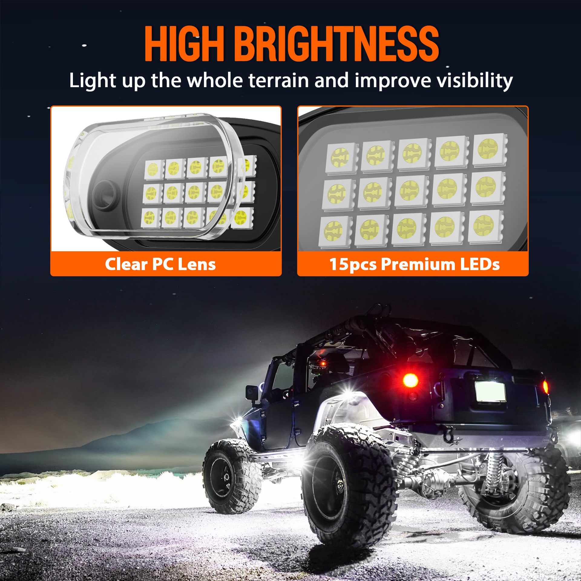 Cross-border hot car RGB chassis light off-road vehicle bottom music rhythm light LED colorful APP remote control atmosphere light