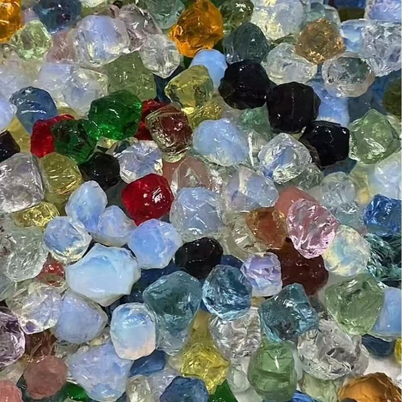 Natural Crystal Small Grain Candy Color Raw Stone Glass Opal Handmade DIY Hand Rope Winding Main Stone