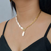 White necklace from pearl, pendant
