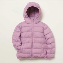 跨境外贸宽松女童轻薄羽绒服2024新款童装冬装薄款连帽外套90绒