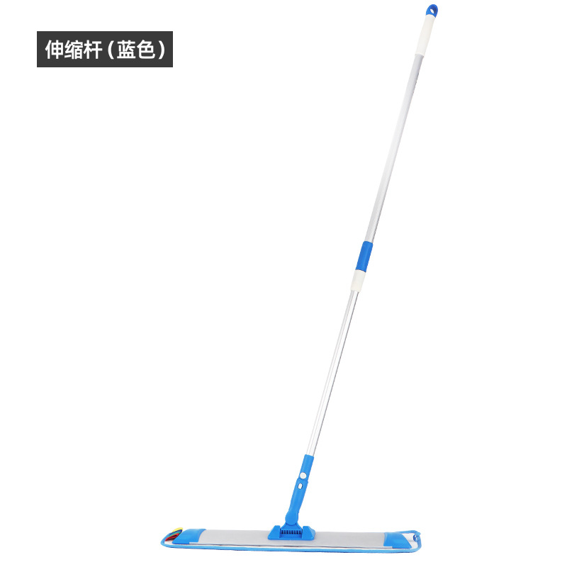 Mopa plana retráctil grande con cinta mágica para limpieza del hogar y hospitales, mopa para pisos con placa de aluminio y cierre adhesivo, de doble uso para limpieza en seco y húmedo.