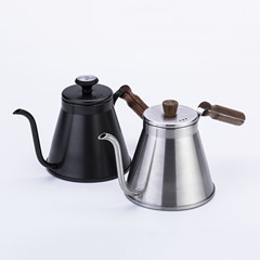 1.2L Stainless Steel Simple Straight Pour-Over Coffee Pot Home Flat-bottom Pot Induction Cooker Pot Tea Water Boiling Pot