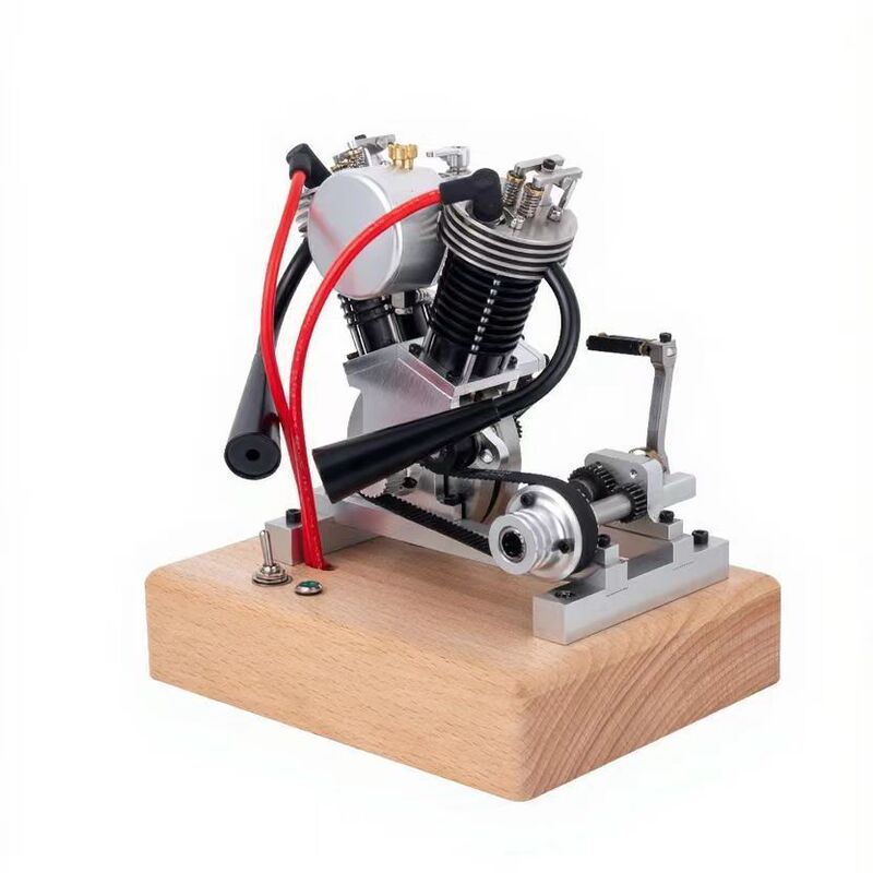Harley Gasoline V2 Twin-Cylinder Metal Gasoline Kerosene Engine Engine Model 3D Toy Gift Teaching Aids