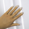 Set solar-powered, beach wavy ring from pearl, European style, boho style