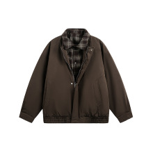 假两件夹棉外套男士冬季酷帅穿搭棒球服青少年美式翻领棉衣夹克潮