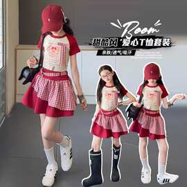 女童裙子夏套装韩版女孩风短裙夏季小清新超酷童装韩范时髦