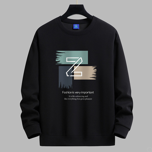 Men's Loose Fit Round Neck Sweatshirt, Thin Version, Autumn Style, National Trend, Couple Style, Student Long Sleeve Fashion Top