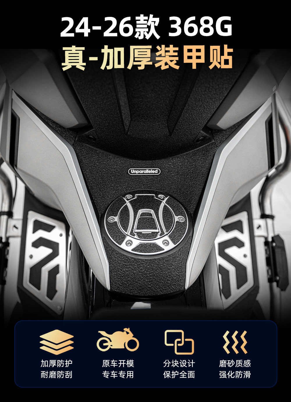 Suitable for 24-26 Zontes 368g Modified Accessories, Thickened Armor Stickers, Body Anti-Scratch Protection Rubber Film