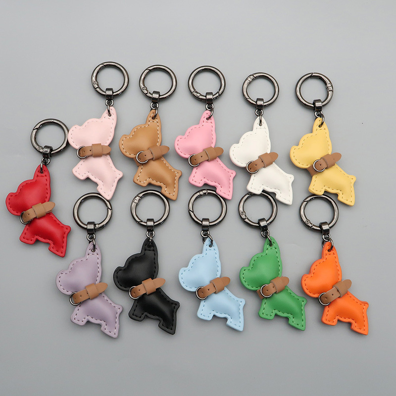 国境を越えた現物のミニ法闘犬のキーホルダー漫画皮質子犬ストラップ車のキーホルダー携帯ケースアクセサリー|undefined