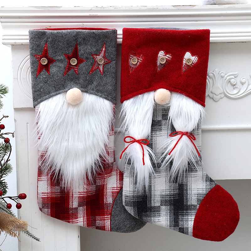 Christmas decorations Rudolph Christmas stocking gift bag children's candy socks gift bag sock pendant limited gift box