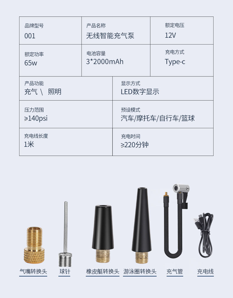 New Car Air Pump Wireless Digital Display Tire Air Pump Large Screen Mini Portable Car Air Pump