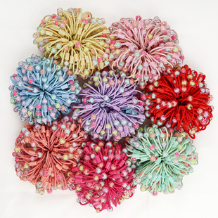 Candy colored beads children's hair rope material baby beaded hair ring simple high elastic DIY handmade head rope sticky accessories