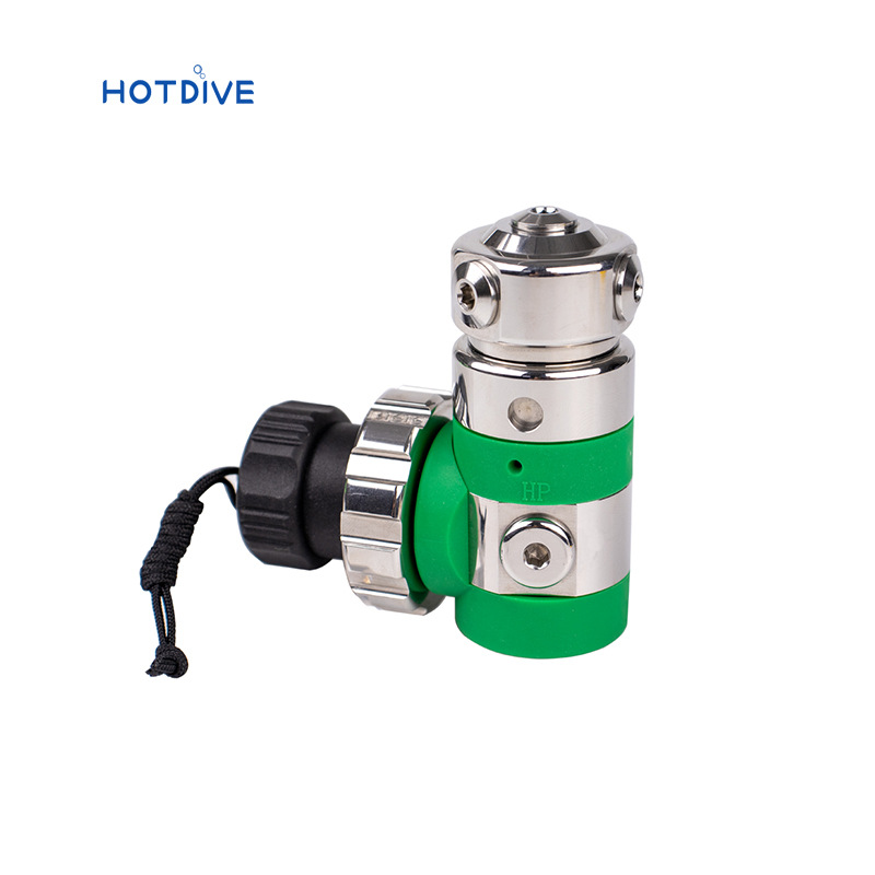 HOTDIVE regulador de descompresión de oxígeno puro equilibrio tipo pistón adaptado al oxígeno 100% con tubo verde de 1 m con medidor