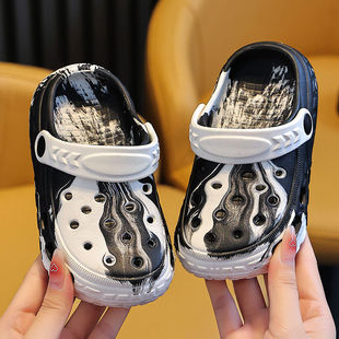 EVA Children's Cave Shoes Boys and Girls Middle and Big Children's Home Outdoor Sandals Soft Non-Slip Toe Shoes Heel