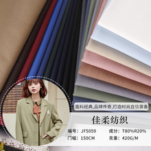 厂家供应 TR素色西服面料 双层哔叽 活性染色斜纹西装休闲服面料