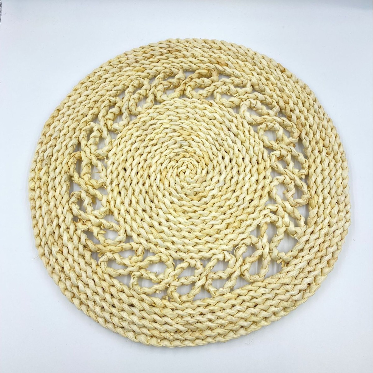 Amazon venta caliente de mortero tejido a mano maíz piel tejido almohadilla de mesa almohadilla de aislamiento almohadilla de taza