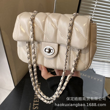 高级感小包包女2024新款潮时尚女士单肩包洋气质感菱格链条斜挎包