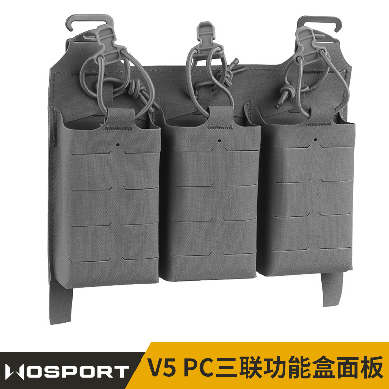 Wosport V5 Pc Tactical Triple 5.56 Functional Box Panel with Various Combinations and Molle External