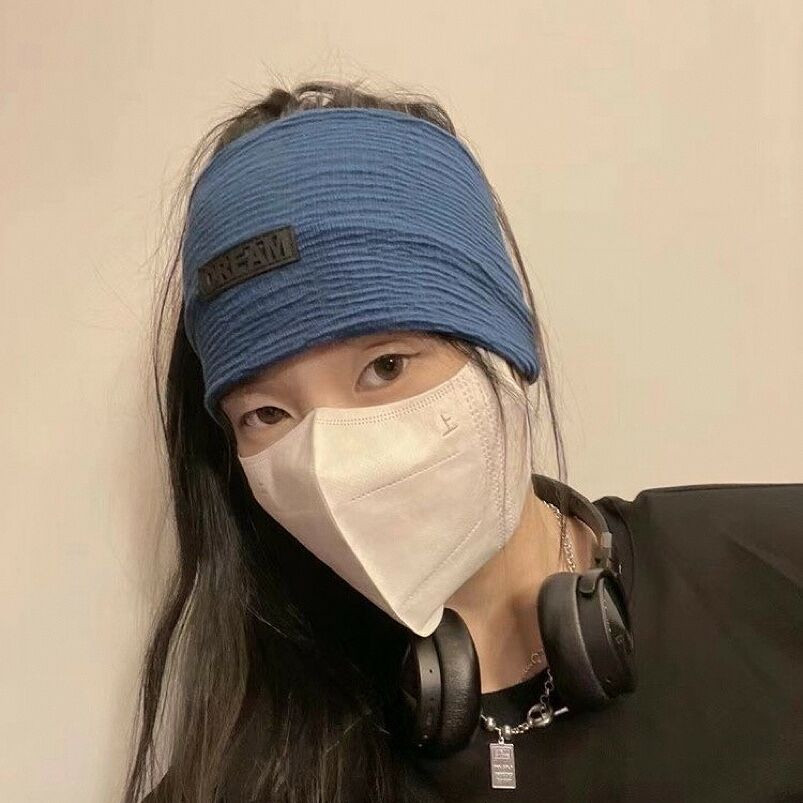 Verano delgado correa de pelo para mujeres suave y cómodo estilo coreano inins viento amplio borde lavar la cara correa de pelo letras sólidas adornos para el pelo