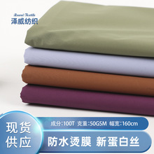 工厂30D防水烫膜春亚纺 50g新蛋白丝斜弹力棉服羽绒服冲锋衣面料