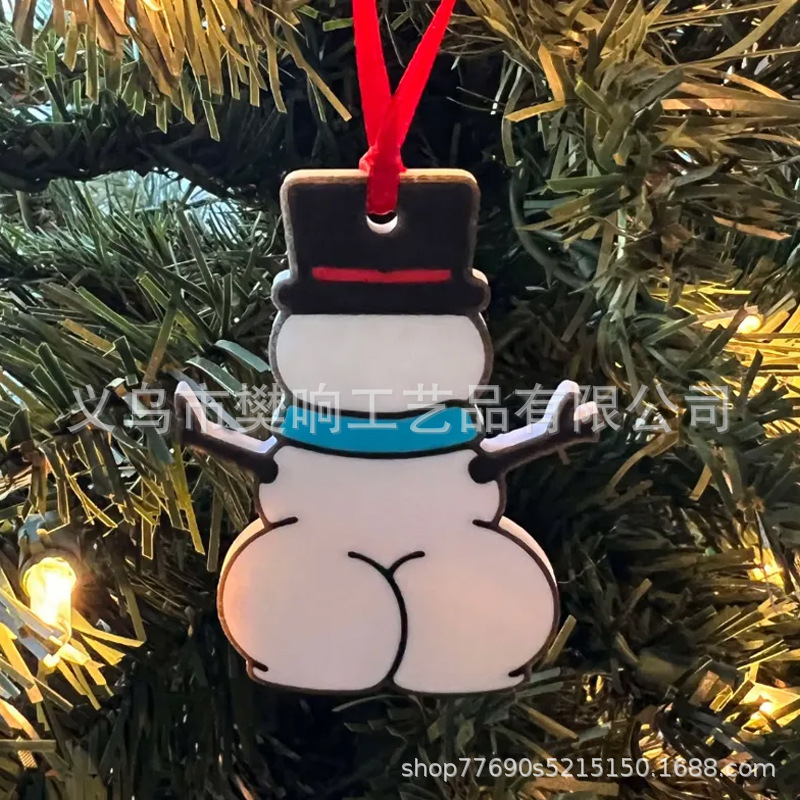 Snowman and Santa Christmas Ornament雪人和圣诞老人​​圣诞装