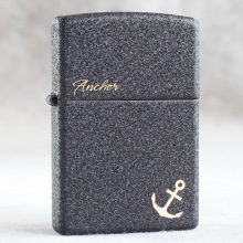 ZIPPO之宝防风煤油打火机236黑裂漆船锚