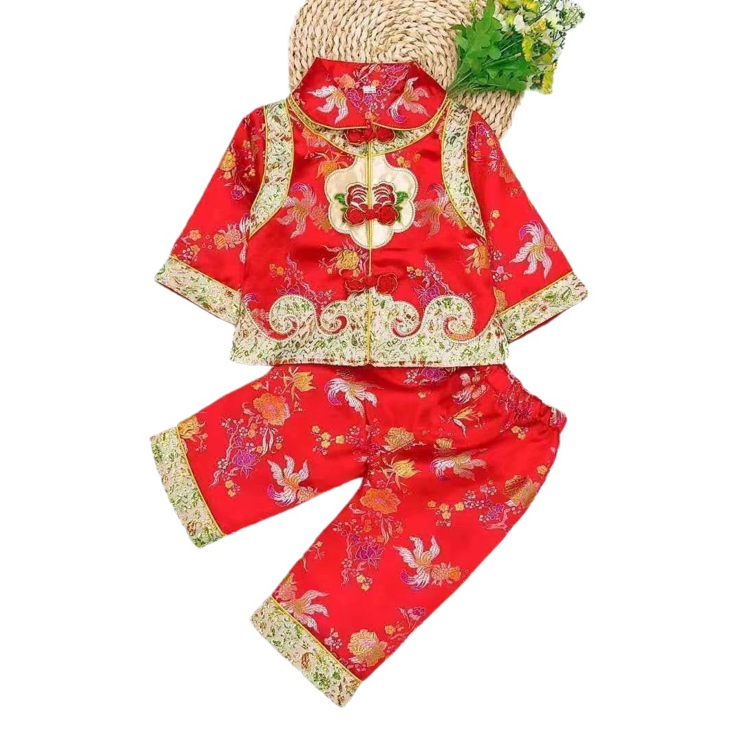 Boy's Tang suit suit Hanfu autumn thin children's Chinese-style New Year's clothing New Year's clothing ancient costume children's clothing fashion