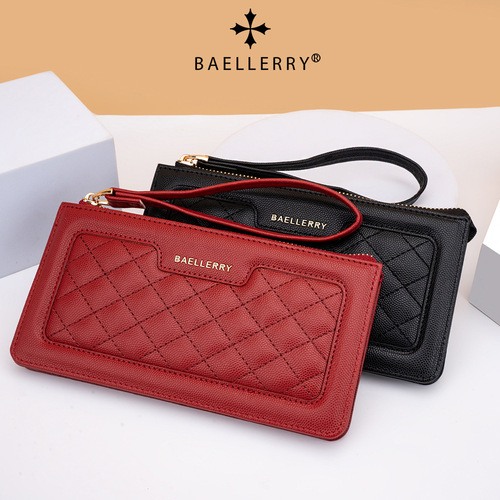 New women's long wallet Baellerry Korean style quilted zipper clutch bag fashionable thin mobile phone bag for women