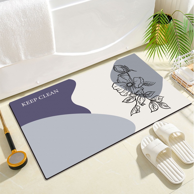 Absorberande matta av kiselgur, badrumsgolvmatta, halkfri entrématta, entrématta, toalettgolvmatta_voghion.com